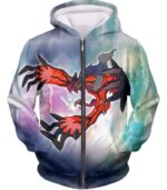 Pokemon Hoodie - Pokemon Legendary Dark Flying Pokemon Yveltal Hoodie - Zip Up Hoodie