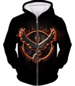 Pokemon Hoodie - Pokemon Legendary Fire Pokemon Moltress Quoted Logo Cool Black Hoodie - Zip Up Hoodie