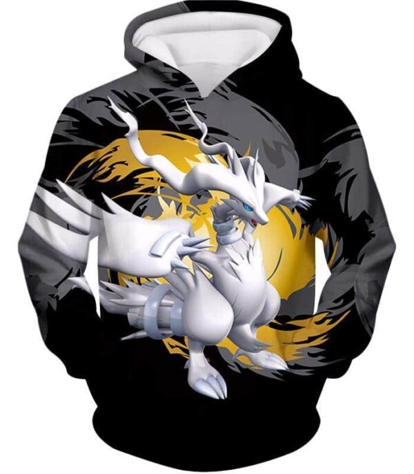 Pokemon Hoodie - Pokemon Legendary Pokemon Reshiram Black And White Series Cool Black Hoodie