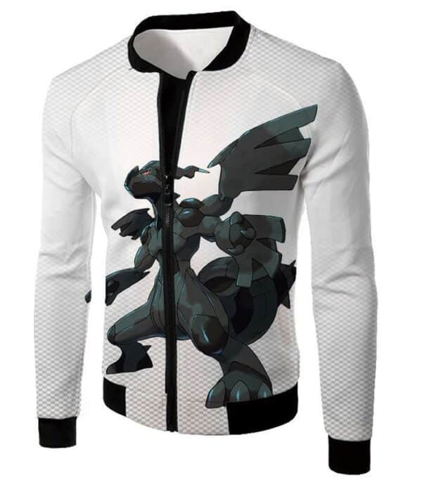 Pokemon Hoodie - Pokemon Legendary Pokemon Zekrom Black And White Series Hoodie - Jacket