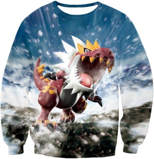 Pokemon Hoodie - Pokemon Legendary Rock Dragon Fossil Pokemon Tyrantrum Cool Graphic Hoodie - Sweatshirt