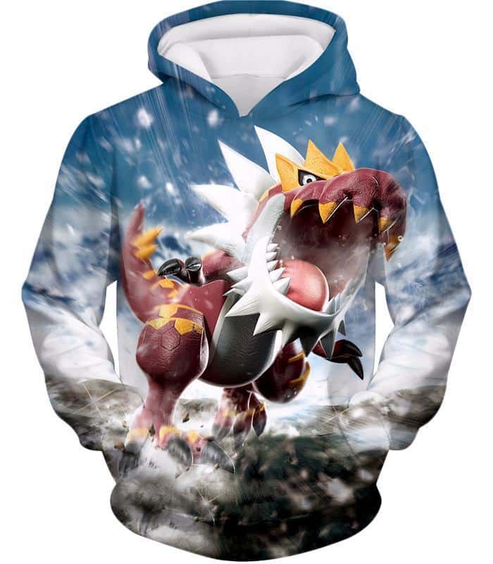 Pokemon Hoodie - Pokemon Legendary Rock Dragon Fossil Pokemon Tyrantrum Cool Graphic Hoodie - Hoodie