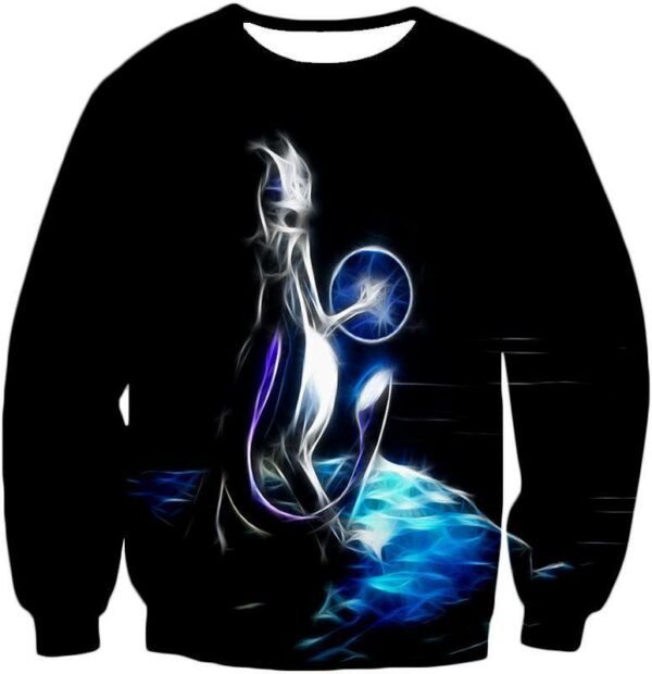 Pokemon Hoodie - Pokemon Mewto The Legendary Psychic Pokemon Cool Black Hoodie - Sweatshirt