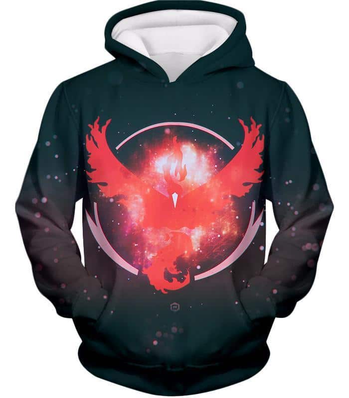 Pokemon Hoodie - Pokemon Moltress The Legendary Fire Pokemon Logo Hoodie - Hoodie