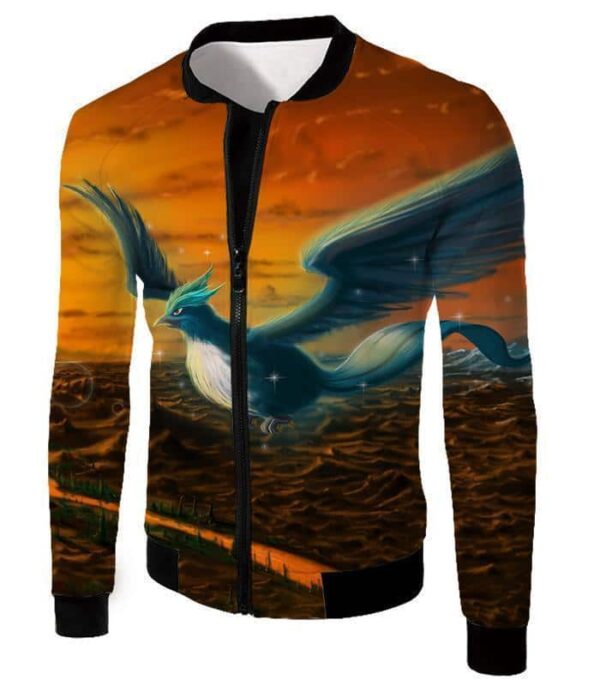 Pokemon Hoodie - Pokemon Mystic Flying Ice Pokemon Articuno Beautiful Hoodie - Jacket