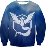 Pokemon Hoodie - Pokemon Mystic Ice Flying Pokemon Articuno Symbol Cool Blue Hoodie - Sweatshirt