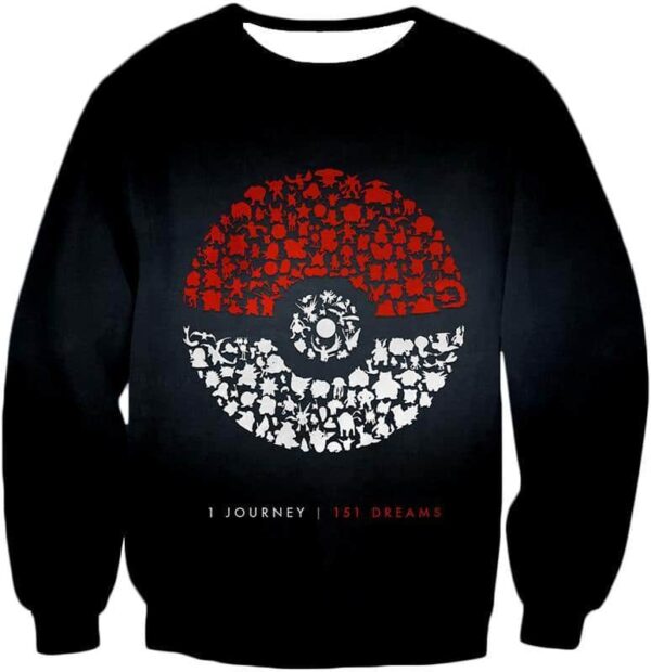 Pokemon Hoodie - Pokemon Pokeball One Journey Pokemon Promo Black Hoodie - Sweatshirt