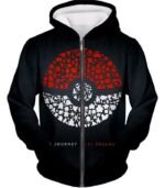 Pokemon Hoodie - Pokemon Pokeball One Journey Pokemon Promo Black Hoodie - Zip Up Hoodie