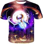 Pokemon Hoodie - Pokemon Powerful Ghost Psychic Pokemon Beautiful Night Sky Lunala Hoodie - T-Shirt