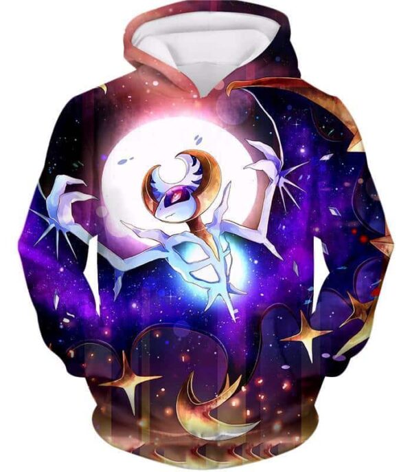 Pokemon Hoodie - Pokemon Powerful Ghost Psychic Pokemon Beautiful Night Sky Lunala Hoodie