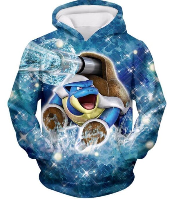 Pokemon Hoodie - Pokemon Powerful Type Pokemon Blastoise Graphic Hoodie - Hoodie