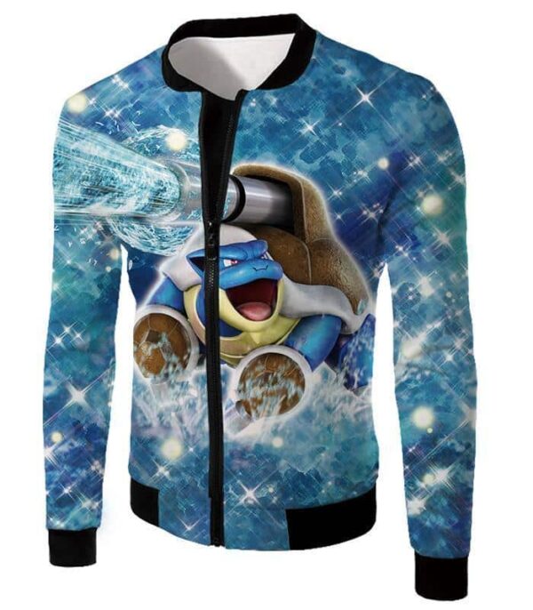 Pokemon Hoodie - Pokemon Powerful Type Pokemon Blastoise Graphic Hoodie - Jacket