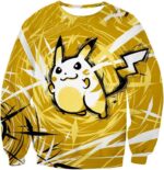 Pokemon Hoodie - Pokemon Raichu Cool Graphic Yellow Hoodie - Sweatshirt