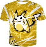 Pokemon Hoodie - Pokemon Raichu Cool Graphic Yellow Hoodie - T-Shirt