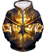 Pokemon Hoodie -  Pokemon Zapdos Graphic Hoodie - Zip Up Hoodie