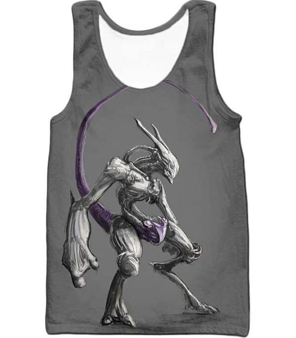 Pokemon Hoodie - Psychic Pokemon Mewto Cool Grey Hoodie - Tank Top