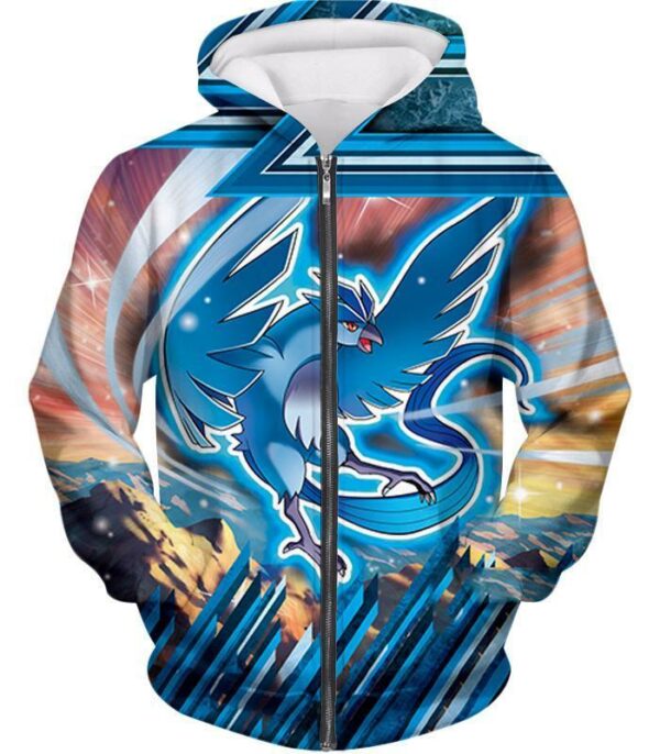 Pokemon Ice Flying Mystic Pokemon Articuno Hoodie - Zip Up Hoodie