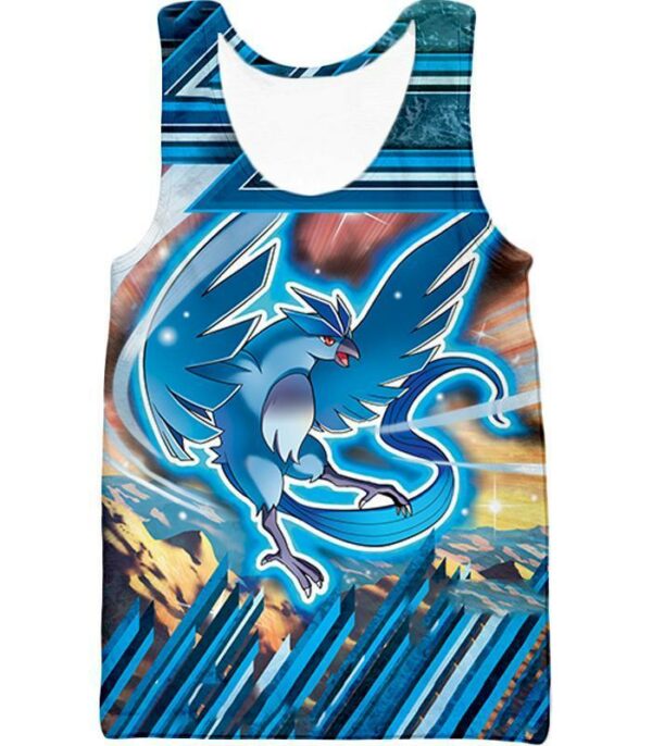 Pokemon Ice Flying Mystic Pokemon Articuno Zip Up Hoodie - Tank Top