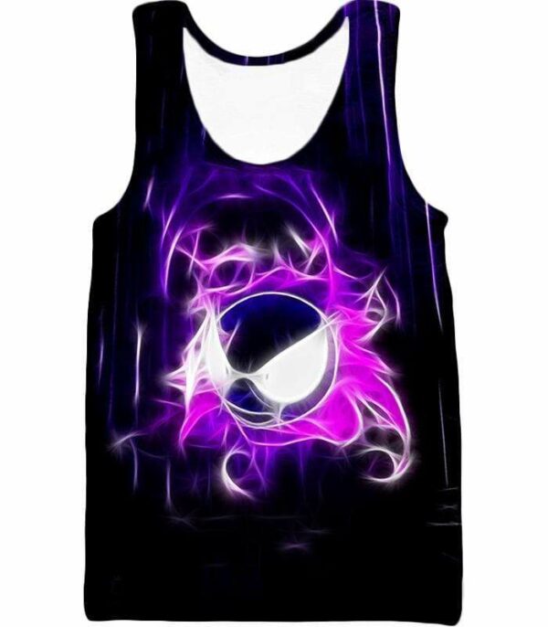 Pokemon Incredible Ghost Type Pokemon Ghastly Cool Black Zip Up Hoodie  - Pokemon Zip Up Hoodie - Tank Top