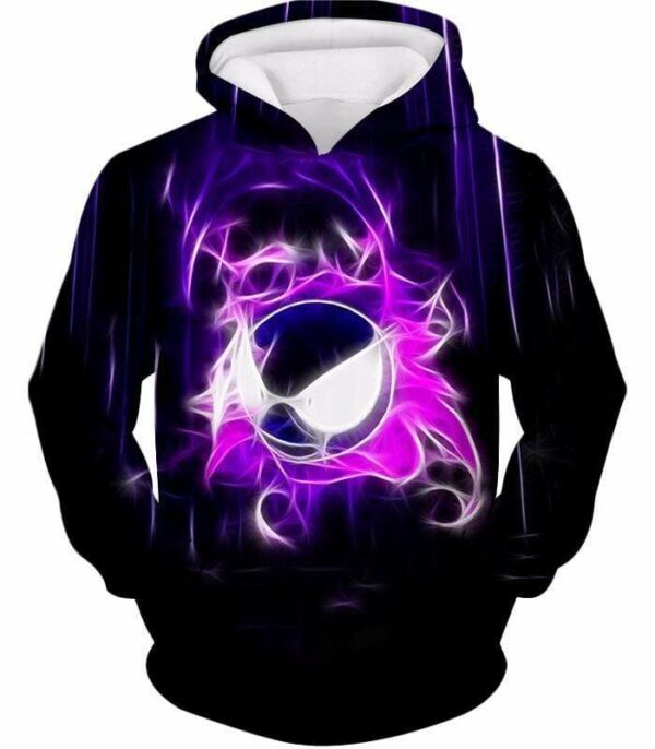 Pokemon Incredible Ghost Type Pokemon Ghastly Cool Black Zip Up Hoodie  - Pokemon Zip Up Hoodie - Hoodie