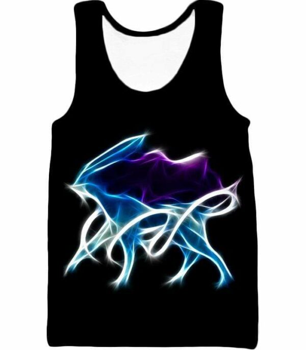 Pokemon Legendary Aurora Water Pokeom Suicune Black Hoodie  - Pokemon Hoodie - Tank Top