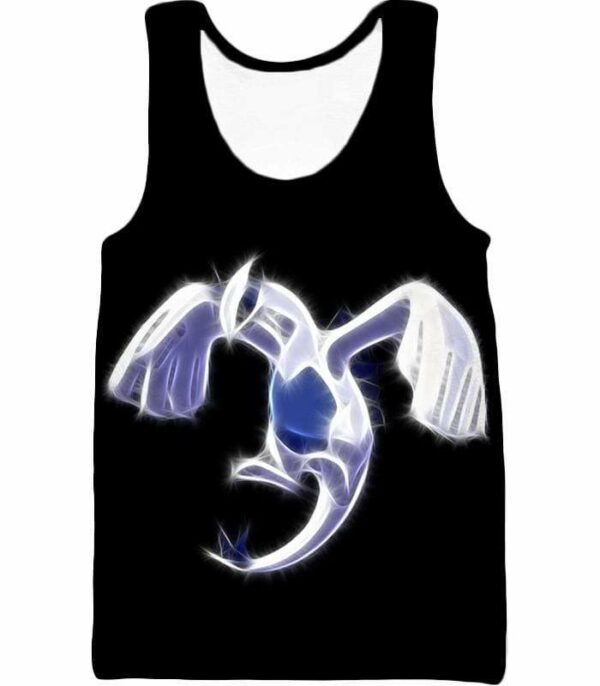 Pokemon Legendary Flying Psychic Pokemon Lugia Cool Black Zip Up Hoodie  - Pokemon Zip Up Hoodie - Tank Top