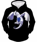 Pokemon Legendary Flying Psychic Pokemon Lugia Cool Black Zip Up Hoodie  - Pokemon Zip Up Hoodie - Hoodie