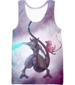 Pokemon Legendary Psychic Pokemons Mew X Mewto White Hoodie - Tank Top