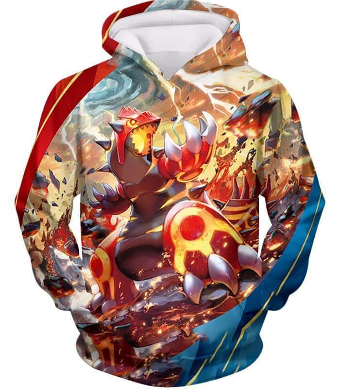 Pokemon Pokemon Legendary Red Blazing Groudon Hoodie - Hoodie