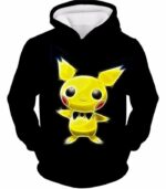 Pokemon Thunder Pokemon Pichu Cool Black Hoodie  - Pokemon Hoodie