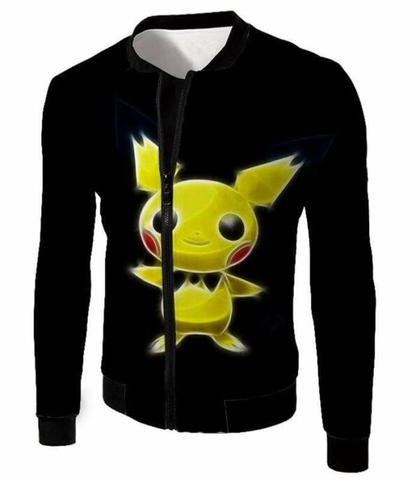 Pokemon Thunder Pokemon Pichu Cool Black Hoodie  - Pokemon Hoodie - Jacket