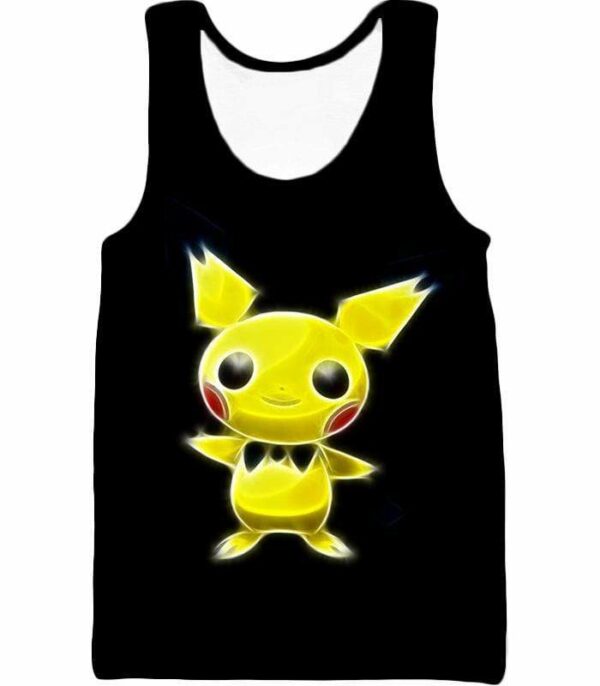 Pokemon Thunder Pokemon Pichu Cool Black Hoodie  - Pokemon Hoodie - Tank Top