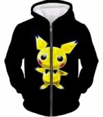 Pokemon Thunder Pokemon Pichu Cool Black Zip Up Hoodie  - Pokemon Zip Up Hoodie - Zip Up Hoodie