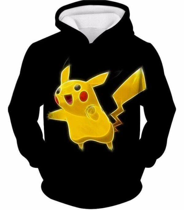 Pokemon Thunder Type Pokemon Pikachu Cool Black Hoodie  - Pokemon Hoodie - Hoodie