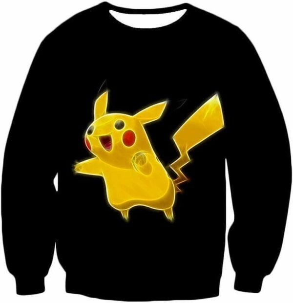 Pokemon Thunder Type Pokemon Pikachu Cool Black Hoodie  - Pokemon Hoodie - Sweatshirt