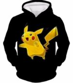 Pokemon Thunder Type Pokemon Pikachu Cool Black Zip Up Hoodie  - Pokemon Zip Up Hoodie - Hoodie