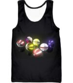 Pokemon Zip Up Hoodie - Pokemon All Types Of Pokeballs Black Zip Up Hoodie - Tank Top