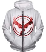 Pokemon Zip Up Hoodie - Pokemon Cool Fire Pokemon Moltress Logo Quoted White Zip Up Hoodie - Zip Up Hoodie