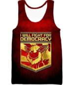 Pokemon Zip Up Hoodie - Pokemon Cool Pokemon Flareon Promo Quote I Will Fight For Democracy Zip Up Hoodie - Tank Top