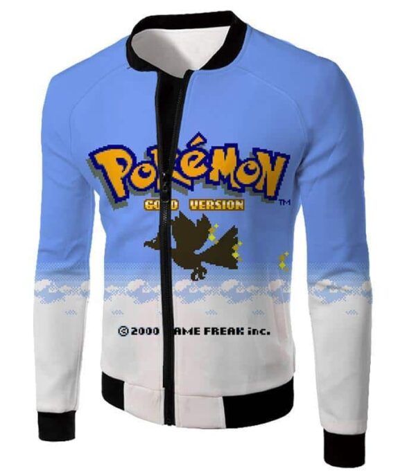 Pokemon Zip Up Hoodie - Pokemon Cool Pokemon Gold Version Game Promo Zip Up Hoodie - Jacket