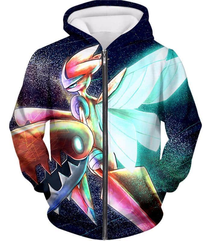 Pokemon Zip Up Hoodie -  Pokemon Evolution Mega Scizors Cool Black Zip Up Hoodie - Zip Up Hoodie