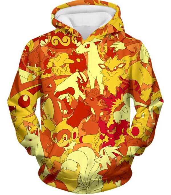 Pokemon Zip Up Hoodie - Pokemon Fire Type Pokemons Zip Up Hoodie - Hoodie