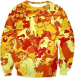 Pokemon Zip Up Hoodie - Pokemon Fire Type Pokemons Zip Up Hoodie - Sweatshirt