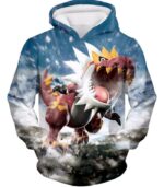 Pokemon Zip Up Hoodie - Pokemon Legendary Rock Dragon Fossil Pokemon Tyrantrum Cool Graphic Zip Up Hoodie - Hoodie