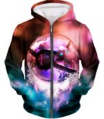 Pokemon Zip Up Hoodie - Pokemon Mystic Pokemon Mew Pokeball Colourful Zip Up Hoodie