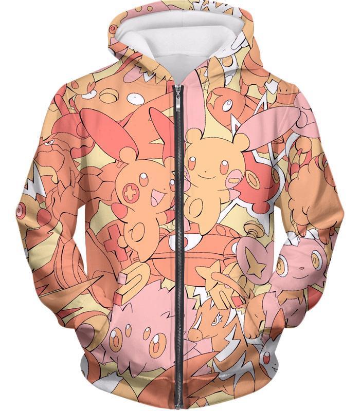 Pokemon Zip Up Hoodie - Pokemon Super Cute Thunder Type Pokemons Cool Zip Up Hoodie