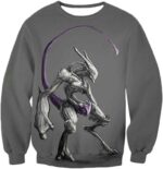 Pokemon Zip Up Hoodie - Psychic Pokemon Mewto Cool Grey Zip Up Hoodie - Sweatshirt