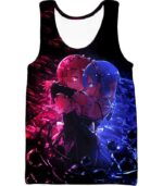 Re:Zero Wonderful Anime Twin Maids Rem And Ram Cute Black Hoodie - Re:Zero Anime Hoodie - Tank Top