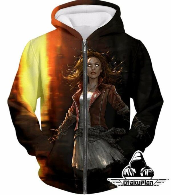 Hot Chaos Magic User Scarlet Witch 3D Action Hoodie - Zip Up Hoodie