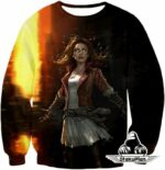 Hot Chaos Magic User Scarlet Witch 3D Action Zip Up Hoodie - Sweatshirt